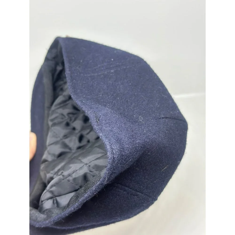 VTG Major Wool Blend Quilted Beret – Mens Medium, Dark Blue/Black, Classic Style